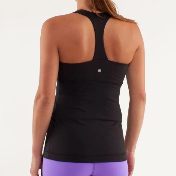 Lululemon Deep Breath Black Tank, Size 6 - Picture 1 of 8
